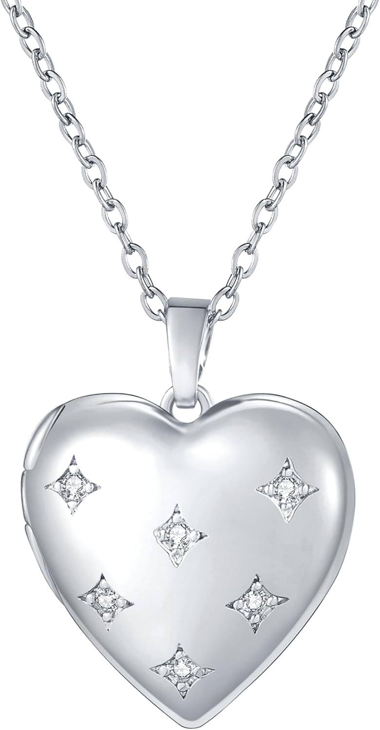YOUFENG Love Heart Locket Necklace that Holds Pictures Photo Locket Birthday Gifts - Image 1